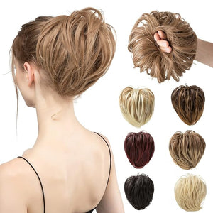 Hair Chignon Straight Hair Bun Hair Pieces Synthetic Messy Bun with Elastic Rubber Band Ponytail Extension Women Hair Accessories Hair Pieces For Women(Dirty blonde)
