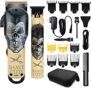 BESTBOMG¢ç Hair Clippers &amp; Trimmer Ceramic T-Blade Cordless Haircut Sets Rechargeable with 10 Guide Combs &amp; for Men/Father/Husband/Boyfriend