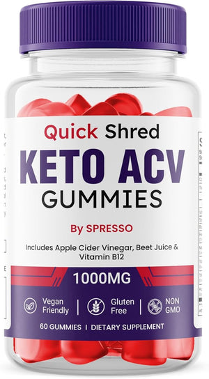 (1 Pack) Quick Shred ACV Gummies Advanced QuickShred with Premium Ingredients All Natural Quick Shred Supplement Gummy for Active Wellness &amp Over Wellness Reviews (60 Gummies)