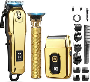 Hair Clippers for Men Beard Trimmer and Electric Shaver Set Professional Rechargeable Cordless Barber Hair Cutting Tools Grooming Kit