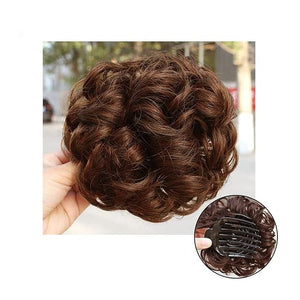 SONGCHAO Fake Hair Bun Synthetic Curly Hair Bun Hair Clips Women Ponytail Extensions Messy Bun Hair Hoops Extensions Wig Hair Accessories Hair Accessories (Color : B)