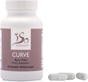 IsoSensuals Curve Butt Enhancement Pills - Bum Bum Booty Pills for Bigger Butt. 60 Easy to Swallow Capsules