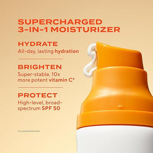 Murad Superactive Brightening Moisturizer SPF 50 - Vitamin C Packed Hydrating Ulta Sheer Facial Sunscreen W/Lipid-boosting Technology for Preventative Aging Protection from UVA/UVB (1.7 Fl Oz)