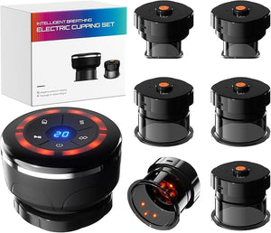 UBALANCE Smart Cupping Therapy Set - Cellulite Massager with 6 Massage Cups Portable Electric Device for Enhanced Blood Circulation Reduced Cellulite and Muscle Soreness Relief(Black)