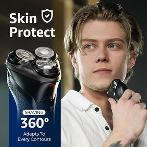 Cordless Electric Razor for Men: 3-in-1 Shaver for Beard/Nose/Sideburns - IPX7 Waterproof Travel Kit - Turbo Speed &amp Precision Blades