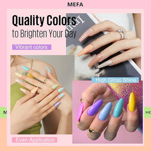 MEFA 46 Pcs Gel Nail Polish Kit, 42 Colors All Seasons Gel Polish Set Colorful Starter Kit with Base Coat &amp; Glitter/Glossy/Matte Top Coat Gel Nail Art Manicure DIY Salon Gifts for Girls