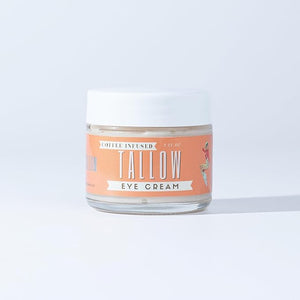 Coffee Infused Under Eye Cream - All Natural Beef Tallow and Caffeine Eye Cream with Jojoba Oil &amp Vitamin E - Nothing Artificial USA Made