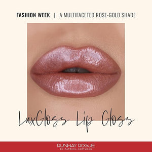 Runway Rogue LuxGloss Lip Gloss, High-Pigment Shimmery Rose-Gold Lip Gloss, ¡®Fashion Week¡¯