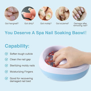 Electric Nail Soaking Bowl Manicure Soaking Bowl Bubble Jet Spa Massage Hand Bowl Nail Care Salon Machine for Softening Cuticles to Get Manicure