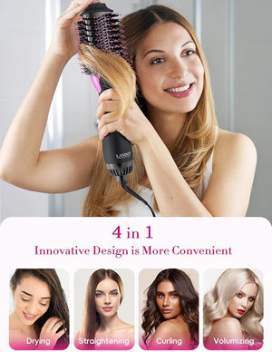 Hair Dryer Brush Blow Out Brush - Hot Air Styler and Volumizer for Smooth, Frizz-Free Results - 60mm Oval Barrel HairDryer for Salon Blowout &amp; Dry Quickly - One-Step Drying Volumizing Straightenin