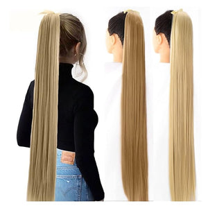 Hair Accessories 1 Pack Long Straight Drawstring Hair Clip Ponytail Extension Synthetic Wig Hair Extensions Bun for Everyday Party Use Hair Pieces For Women(07,45CM)