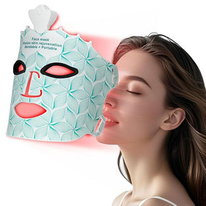 SUERBEATY Red Light Mask for Face, 7 Colors Red Light Mask, Cordless &amp; Portable for Home &amp; Travel, Rechargeable, Lightweight, Facial Skin Care for Women - Mom, Sister, Girlfriend and Wife - Gr