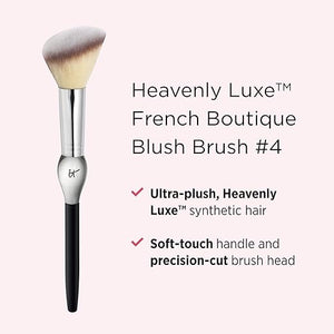 IT Cosmetics Heavenly Luxe French Boutique Blush Brush #4 - Angled Blush Brush for Cheeks - Liquid &amp; Powder Blush Brush - Makeup Brush With Award-Winning Heavenly Luxe Hair
