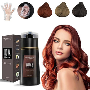 Nova Hair Dye ShampooNova Hair Instant Dye ShampooNova Hair Dye Shampoo 3 in 1 for Men &amp Women (Dark Brown(200ml))