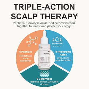 PEPTIBIO-5 Scalp Serum with 6 Peptides 8 Hyaluronic Acids 6 Ceramides Antioxidants &amp Plant Stem Cells - Ideal for Deep Scalp Treatment &amp Itchy Scalp Relief for Healthy Hair Growth