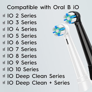 10 PCS IO Replacement Heads Compatible with Oral b IO 2/3/4/5/6/7/8/9/10 Series Electric Toothbrush, Brush Heads Refills Compatible with Oral B IO (White)
