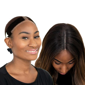 MILANO COLLECTION Lace Wig Grip Cap for Women Adjustable Wig Caps for Women Non Slip with Headband to Secure Lace Top Perfectly in Place One Size Fits All Chocolate Brown 2 Pack
