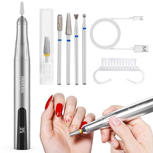 Beetles Electric Cordless Nail Drill 35 Adjustable Speeds Portable Nail File for Acrylic Gel Nails Professional Efile Nails Drill Kit with Bits Dust Brush Manicure Pedicure Tools for Home Salon Use