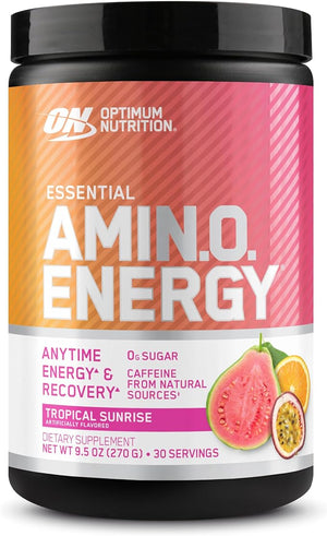 Optimum Nutrition New Flavor Amino Energy - Pre Workout with Green Tea BCAA Amino Acids Keto Friendly Green Coffee Extract Energy Powder - Tropical Sunrise 30 Servings (Packaging May Vary)