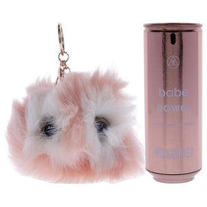 Missguided Babe Power - Floral Fruity Fragrance For Women - Top Note Of Rhubarb - Middle Notes Of Jasmine And Peony - Base Note Of Musk - 2.7Oz Edp Spray And Pom Pom Keyring - 2 Pc Gift Set