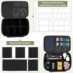 TORIBIO Large Capacity Hairdresser Bag with Adjustable Dividers, Barber Carrying Bag Barber Travel Case Organizer for Clippers and Supplies, Holds Various Hair Cutting Tools