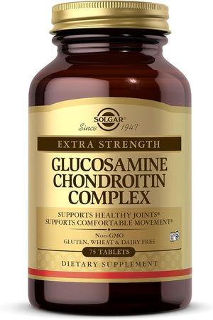 Solgar Extra Strength Glucosamine Chondroitin Complex - 75 Tablets - Supports Healthy Joints &amp Comfortable Movement - Non-GMO Gluten Free Dairy Free - 25 Servings
