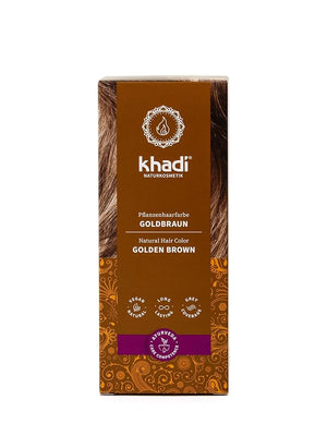 khadi GOLDEN BROWN Natural Hair Color - Hair Color for shimmering amber to velvety shiny golden brown - 100% herbal &amp natural - 3.5 oz