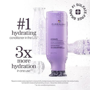 Pureology Hydrate Conditioner - For Dry or Color Treated Hair Nourishing Conditioner to Restore Moisture and Seal in Hydration Vegan