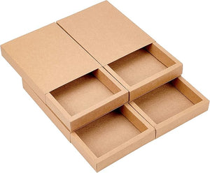 BENECREAT 10 Pack 7.8x6x1.2 Inch Large Kraft Treat Box Paper Drawer Candy Box for Small Dessert, Candy, Mini Soaps and Other Party Favors