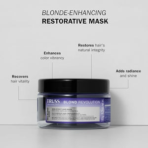 TRUSS Blond Revolution Net Blond Hair Mask - Color-Enhancing Hair Repair Mask to Restore Natural Hair Health Hair Shine &amp Vibrancy - Designed with a Web-Effect Formula (6.3 oz)