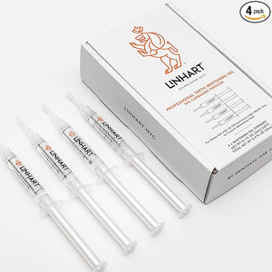 Linhart Whitening Gel Refills - 35% Carbamide Peroxide 3mL Syringes for at-Home Teeth Whitening - Same Formula Used by Dentists in NYC - Minimizes Sensitivity Maximizes Brightness - Pack of 4