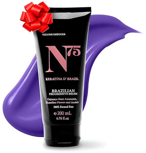 N75 Keratin Hair Smoothing Treatment - Formaldehyde-Free Brazilian Straightening - Deep Repair &amp; Shine - Long-Lasting Frizz Control for Damaged Colored or All Hair Types