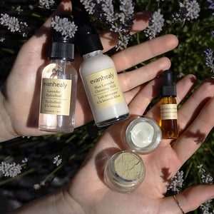 evanhealy Calming Ritual | Blue Skin Care Set | 5 Piece Travel Face Care Kit for Sensitive Skin | Skincare Kit with Facial Mask &amp Gentle Skin Cleanser | Soothe Reactive Skin