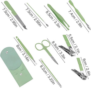Manicure Set Bulk Nail Clippers Kit Stainless Steel Fingernail Clippers Set Sturdy Nail Tip Cutter Trimmers Professional Grooming Toenail Clippers Personal Pedicure Kits Gift (10 Pack 9 in 1)