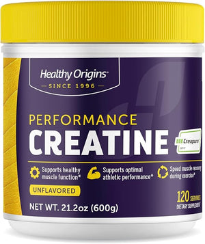 Healthy Origins¢ç Performance Creatine with Creapure¢ç Unflavored Micronized Powder Supports Muscle Function Energy &amp Recovery 21.2oz (600g) 120 Servings