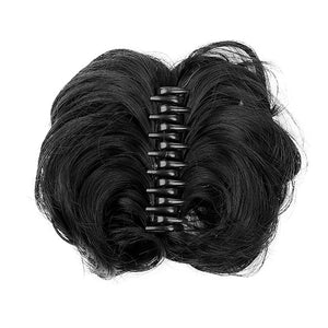 FRANCES Fake Hair Bun Synthetic Messy Bun Wavy Curly Bun Ponytail Hair Extensions Fancy Curly Bun Claw Clip Bun Wig For Women Hair Accessories (Color : 1pcs-10)