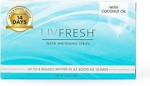 LIVFRESH Teeth Whitening Strips 28 Strips 14 Treatments Great for Sensitive Teeth Results in 14 Days Enamel Safe Coconut Oil &amp Hydrogen Peroxide No Slip Teeth Whitener