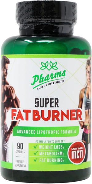 Pharma Natural - Super Fat Burner - Advanced Lipotropic Formula with MCT Oil - Weight Loss Support Metabolism Booster Fat Burning Supplement for Men and Women - 90 Capsules