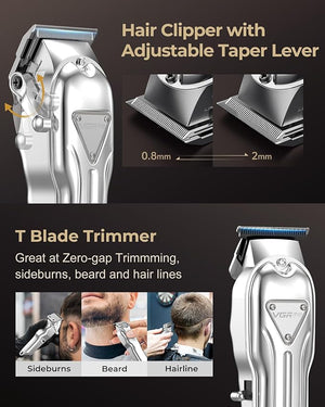 Electric Hair Clippers for Men Cordless Clipper and Trimmer Set Clippers for Hair Cutting Kit with Long Battery Life Hair Grooming Trimmer for Family Kids and Self-Haircut Use