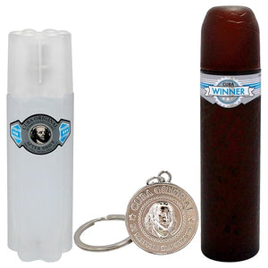 Cuba Winner 3 Pieces Gift Set for Men (3.3 Ounce Eau de Toilette Spray + 3.3 Ounce After Shave + A Key Chain)