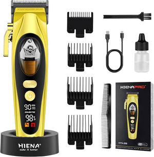 HIENA PRO Professional Cordless Hair Clippers for Men Hair &amp Beard Trimmer Hair Cutting Kits Adjustable DLC Blade Barber Clipper Gift for Men