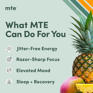 MTE Healthy Energy Drink Powder Packets | Caffeine Free &amp; Sugar Free Energy | Boosted Focus and Productivity | 24 Drink Pouches | Paraxanthine Nootropic Supplement