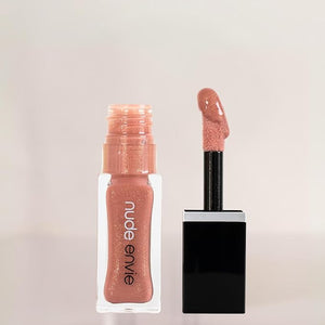 nude envie - Lip Gloss - High-Shine Finish - Moisturizing &amp; Easy Application - Luxury Hydration - Non-Sticky Formula - With Vitamin E &amp; Glycine Soja Oil - Vegan, Paraben-Free &amp; Cruelty-Fre