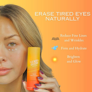 Caffeine Eye Cream ? Yerba Glow Natural Under Eye Serum for Dark Circles Puffiness &amp Fine Lines ? Clean Hydrating Formula with Yerba Mate Sake &amp Hyaluronic Acid