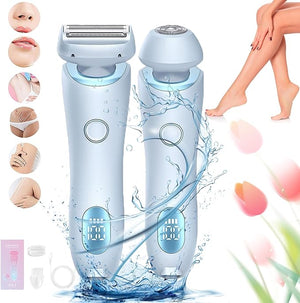 Razor for Women Beauty Electric Razor Electric Bikini Trimmer for WomenGoddess Shaver (Blue)