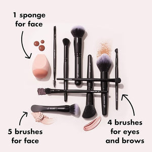 e.l.f. Ten Out Of Ten Brush Set 10 Piece Brush Kit Brushes For Face Makeup Eyes Brows &amp More Made With Synthetic Bristles Vegan &amp Cruelty-Free
