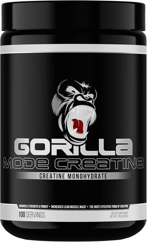 Gorilla Mind Creatine Monohydrate Micronized Powder Improved Muscle Size Power Output and Strength 5 Grams per Serving 100 Servings