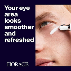 HORACE Under-Eye Moisturizer for Men - Anti-Fatigue Eye Cream to Reduce Dark Circles and Puffiness - Hydrating &amp Smoothing Skincare Formula for All Skin Types - Unscented 15ml
