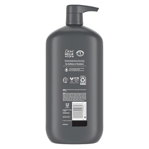 DOVE MEN + CARE Purifying Body &amp Face Wash 3 Count Charcoal Clay with 24-Hour Nourishing Micromoisture Technology 30 oz