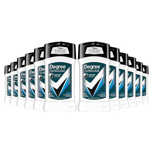 Degree Men UltraClear Antiperspirant Deodorant Fresh, Pack of 12, 72-Hour Sweat &amp; Odor Protection Antiperspirant For Men With MotionSense Technology 2.7 oz